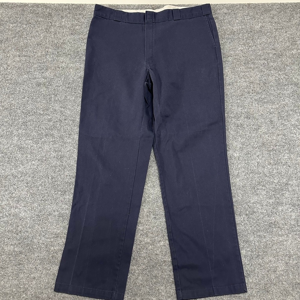 Dickies Pants Mens Size 42x34 Navy Blue 874 Original Fit Straight Leg Workwear
